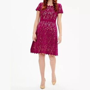 NEW Focus by Shani raspberry pink laser cut fit and flare dress